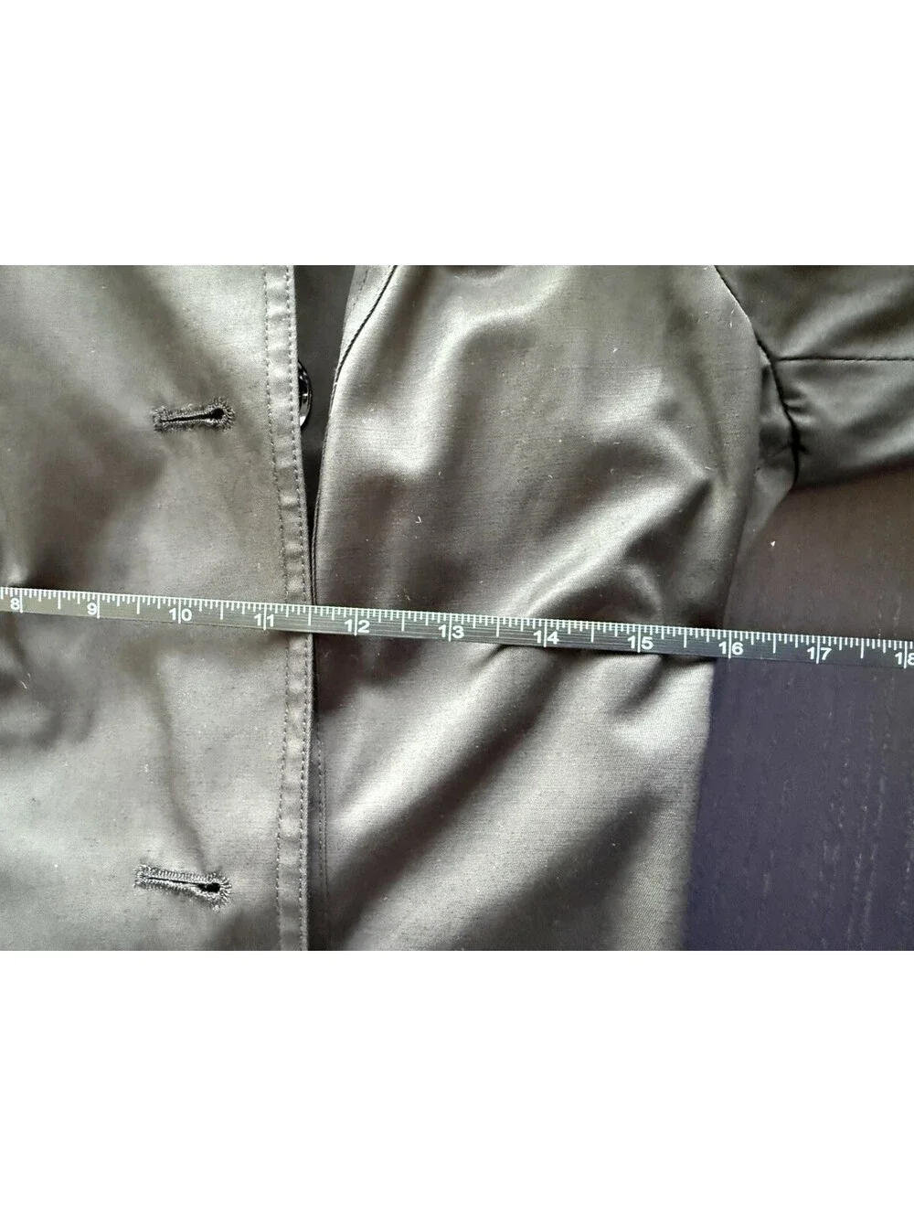 Michael Kors Black Cotton & Polyester Sz Small Trench Coat Button Down With Belt